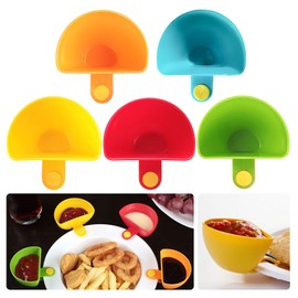 LINGJIA Set of 5 Dipping Bowls, Raclette Plates, Snack Plates, Dipping Bowl, Snack Sauce Bowl, Dipping Sauce Holder, for Ketchup, Salsa, Chili Powder, Spice