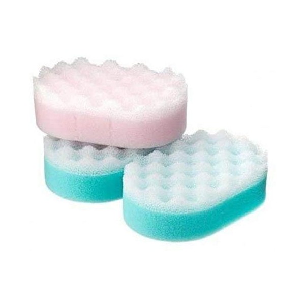 12 x Bath Sponge for adults - Exfoliating Body Shower Scrubber For Men Women Kids Children - One smooth side - One rough side to Exfoliate