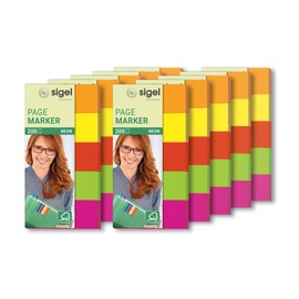 Sigel HN650 20x50mm PageMarkers - Neon Orange/Neon Yellow/Neon Red/Neon Green/Neon Pink