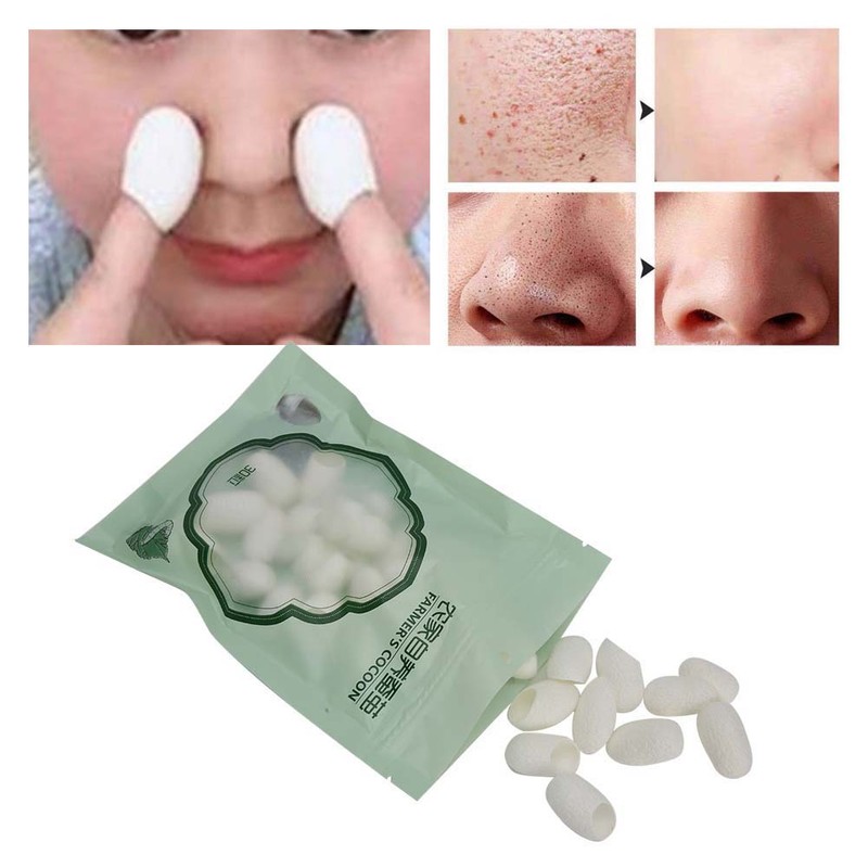30pcs Face Cleaning Natural Silks Cocoons Blackhead Removal Exfoliating Silkworm