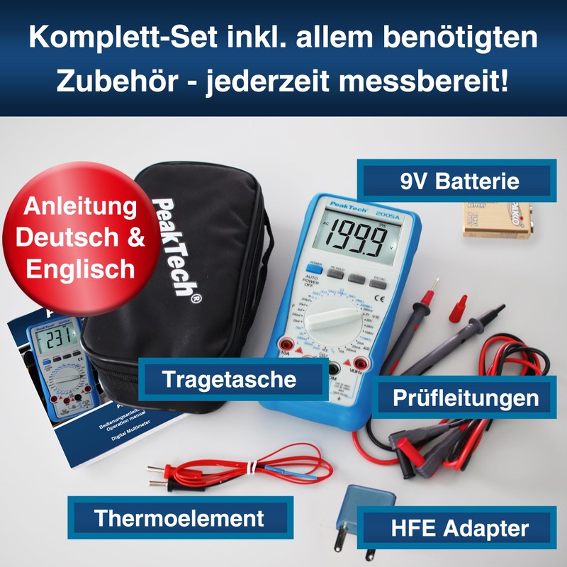 PeakTech P 2005 A - Digital Multimeter with LCD Display