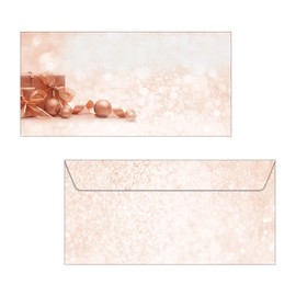 SIGEL DU231 Christmas Envelopes with Trendy Rose Gold Tones DIN Long Pack of 50 Golden Dream