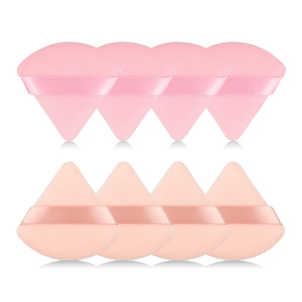 8 esponjas de maquillaje triangulares en polvo, hechas de terciopelo