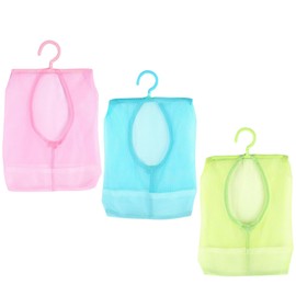 GMHLLES Peg Bag for Washing Line, 3 PCS 22 * 30cm Clothes Pegs Bag with Hanger, Multi Purpose Mesh Peg Bags, Reusable and Washable for Drying Clothes