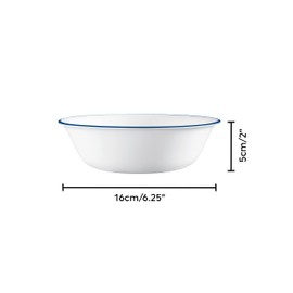 Corelle Dinnerware Set (4pc Set, Ocean Blues)-Set for 4 | Includes 4 x Cereal/Soup Bowls | 80% Recycled Glass | 3 X More Durable, Half the Space & Weight of Traditional Ceramic