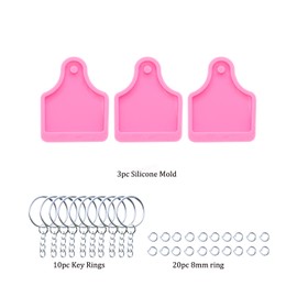 AMZTOART 3 moldes de silicona para etiquetas de perro, para resina, llavero de etiqueta de gato, moldes de resina de silicona con 10 llaveros (DY0114+DY0114+DY0114+DY0114+22)