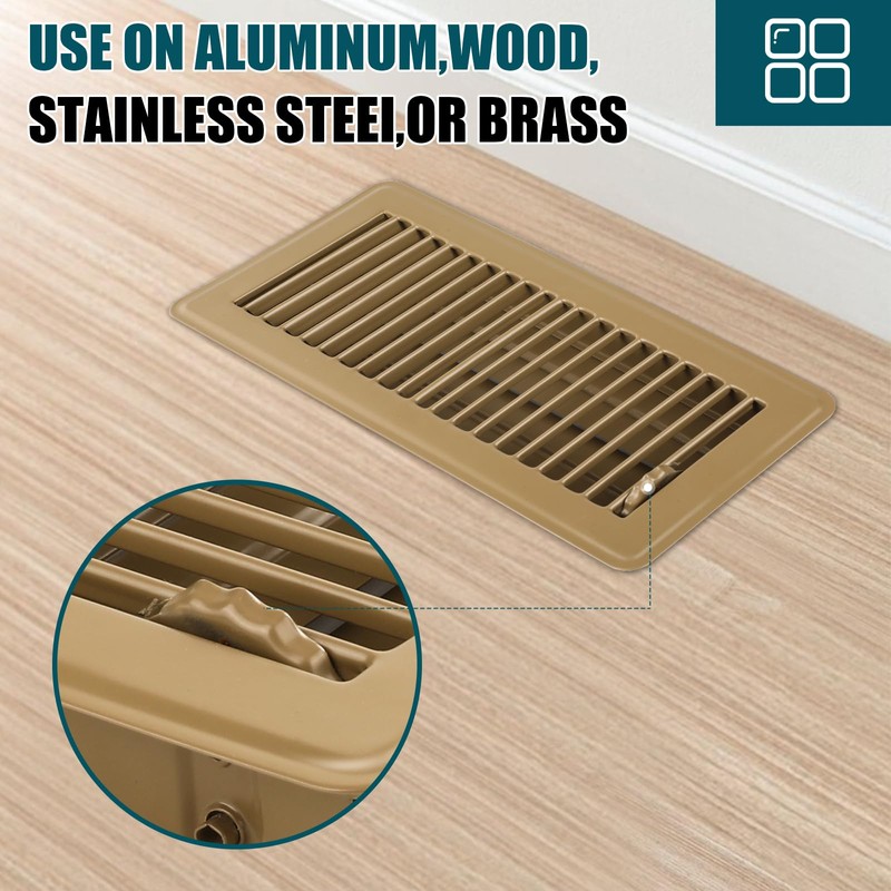 VOISEN Floor Register 4x10, 10 Pack Black Floor Register Vents,Heavy
