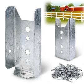 LukLoy 40 Pack 2x4 Brackets for Wood Rail, Fence Brackets Repair Kit Galvanized, Deck Railing Bracket Connectors for 2"×4"(Actually 1.5"x3.5") Wood Post, Includes 280PCS 304 Stainless Steel Screws