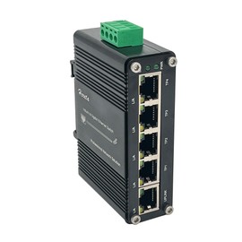 Mini Industrial Gigabit Ethernet Switch,Unmanaged Ethernet Network Hub Switch with 5 x RJ45 Port 10/100/1000T,12~48VDC,Support 802.3X Flow Control,Half/Full Duplex,Din-Rail/Wall Mount