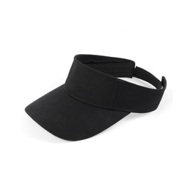 Zylioo XXL Sun Visor Hats,Summer Breathable Visor Cap,UV UPF Packable Travel Visor for Heads 22"-25" Black