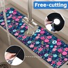 Modern Blue and Pink Floral Sink Faucet Absorbing Mat Sink