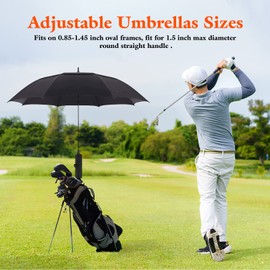 Golf Push Cart Umbrella Holder, Golf Cart Universal Golf Trolley Umbrella Stand with Adjustable Angle for Golf Cart Handles Baby Stroller Fishing Beach Chair Wheelchair with Round Frames