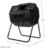 Compost Tumbler - 43Gal Compost Bin with Dual Chambers, 360-Degree
