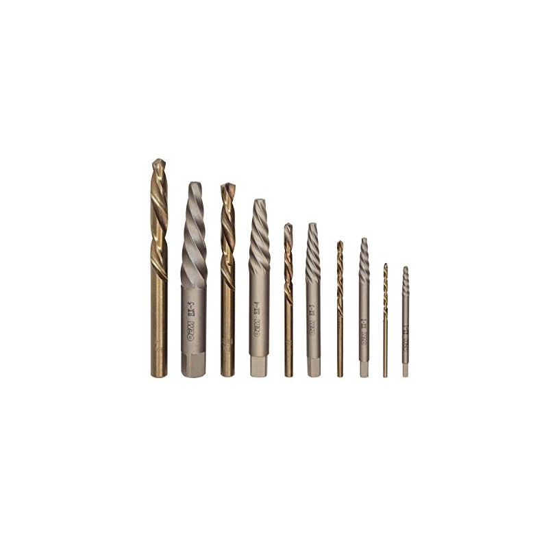OEMTOOLS 24373 10-Piece Spiral Extractor and Drill Bit Combo Pack,