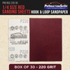 ProductionShop Premium Red 220 Grit 1/4 Sheet Size Red Sanding