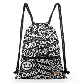 PAKAZA Gymnastics Bag Yoga Drawstring Gymnastics Wear Pool Bag for Travel, Hot Spring Bag, Gym Sack, Stylish, Foldable, Large Capacity, Lightweight, Sports, Large, Hip Hop, Free size