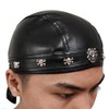 Faux Leather Biker Skull Cap Motorcycle Bandana Head Wrap Du