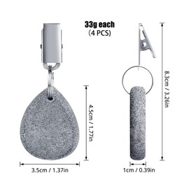 Andiker Set of 4 Tablecloth Weights Natural Stone Tablecloth Weights Heavy with Steel Clip, Outdoor Tablecloth Clips for Family Party Wedding Garden Picnic