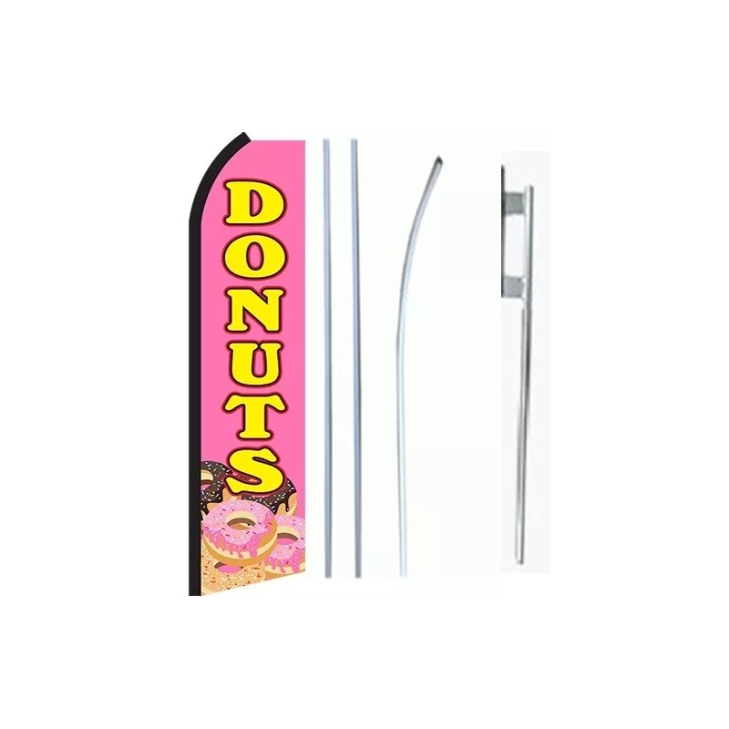Donuts King Size Polyester Swooper Flag with Complete Full set
