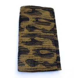 Rifle Sniper Veil Camouflage Netting Mesh Gun Wrap Material - Camo Patterns (2Pc Set) (Black/DE Multicam)