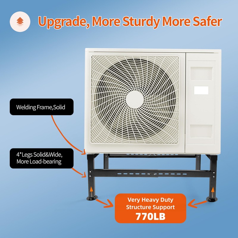WeCooper Mini Split Ground Stand for 9000-60000BTU, Heavy-Duty Condenser Stand,