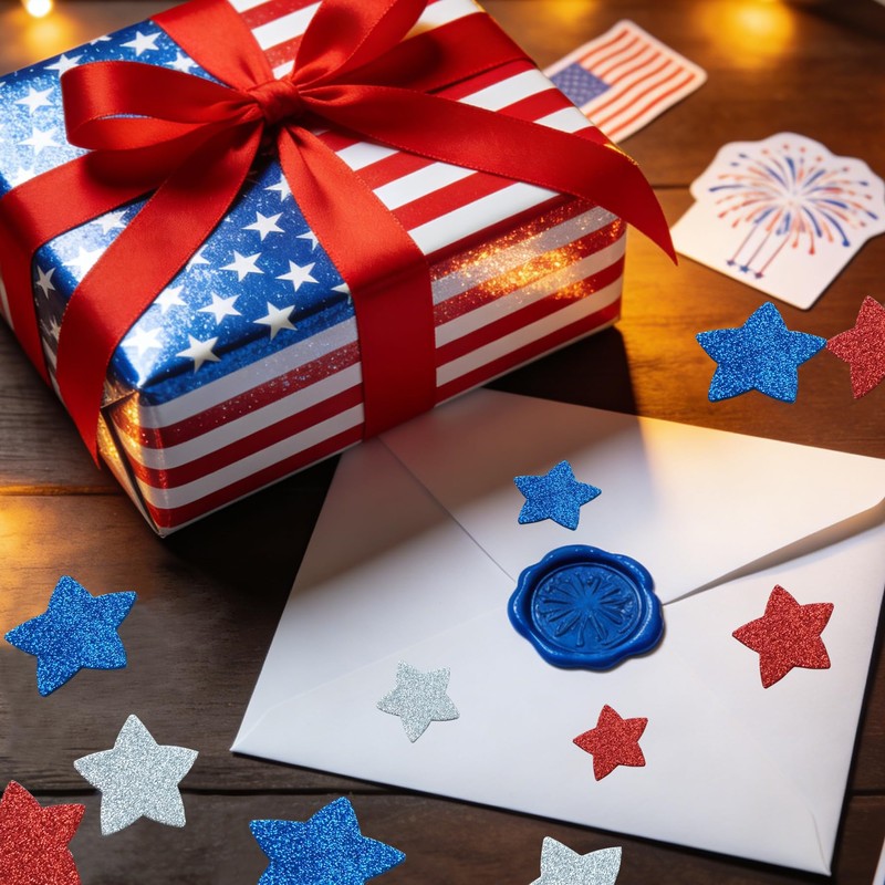 90PCS 4th of July Foam Star Stickers