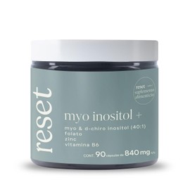 RESET WELLNESS  MYOINOSITOL  con Myo  D-Chiro Inositol 401, Folato, Vitamina B6 y Zinc, 90 cpsulas de 840 mg                                          