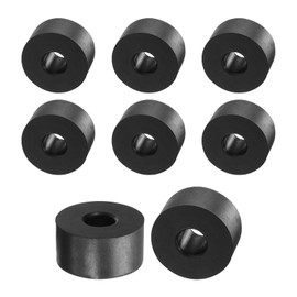 QUARKZMAN Pack of 8 Rubber Washers Rubber Spacer 30 mm Outer Diameter 10 mm Inner Diameter 15 mm Thick Rubber Spacer Round Spacer Sleeves for Home Car Accessories Black