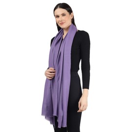 PASHWRAP Cashmere Wrap Handwoven in Kashmir - Luxurious large Cashmere Scarf for Women Lightweight (Mauve)