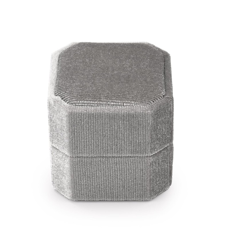 Papten Exquisite Velvet Wedding Ring Box 3 Slot Ring Gift