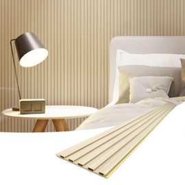 Art3d Slat Wall Panels, WPC Soundproof 3D Wall Paneling for Interior Wall Decor, TV Background, 8-Pack 96 x 6 in. Oak