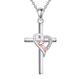 CRMAD Cross Nana Necklaces for Nana Sterling Silver Nana Cross Necklaces for Women(nana)