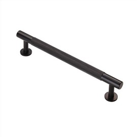 Carlisle Brass 160mm Knurled Cabinet Pull Handle Matt Black FTD700