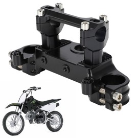USTPO Motorcycle Top Triple Clamp Upper Triple Tree Bar Mount with Risers Set CNC for KLX110 KLX 110 110L KLX110L 2002-2023 Black