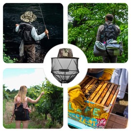 Mogokoyo Pack of 2 Mosquito Head Net Hat Anti-Mosquito Sun Hat Fishing Hat with Mosquito Net for Men and Women, Face Protection Hat for Outdoor Gardening Jungle Fishing, Camouflage set