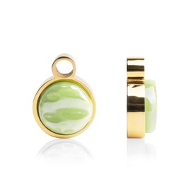 Gold Anhänger für Ohrringe in grün • Creolen Charm zum Wechseln • Edelstahl & recyceltes Glas • nachhaltiger Halbedelstein-Look • MIX AND MATCH