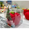 JOONOR 2 Pieces Handmade Crochet Apple Statue,Hand-Knitted Apple with Stem