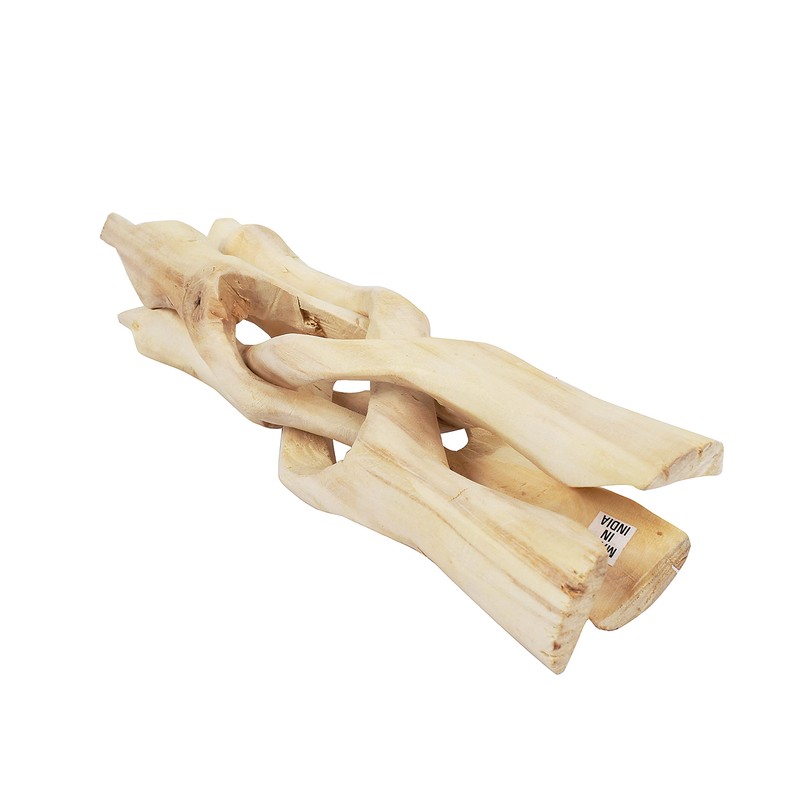Indian Consigners Wooden Tripod Stand, Kobra Design (Natural White, 8