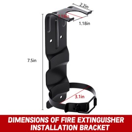 2 Pack Fire Extinguisher Brackets, 2.5 LB Fire Extinguisher Wall Mount Bracket, Metal Heavy Duty Fire Extinguishers Holder for Home, Car, RV, Truck, Mini Fire Extinguishers (Non-Universal)
