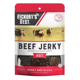 Hickory's Best Hot Beef Jerky 10 oz (Pack of 1) | Soft & Tender | High Protein | Low Fat | Zero Trans Fat | No MSG | Resealable Bag | USA Made by Enjoy Gourmet Foods