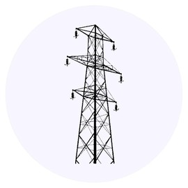 24 x 40mm Round 'Electric Pylon' Stickers (SK00065370)
