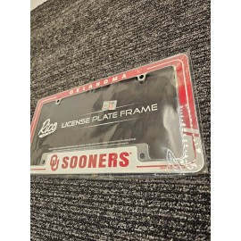 Rico Oklahoma Sooners Two-Tone Chrome License Plate Frame AFC230250B 6" x 12.25