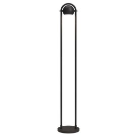 HomeRoots 64" Black Column Floor Lamp with Black Globe Shade