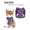 JUFOO M Purple Flower Pattern Dog Harness and Leash Set,No