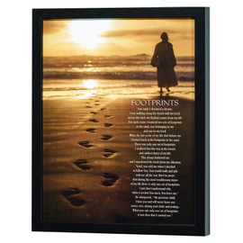 Dicksons Footprints Poem Sepia Sunset 15 x 12 Wood Decorative Wall and Tabletop Frame