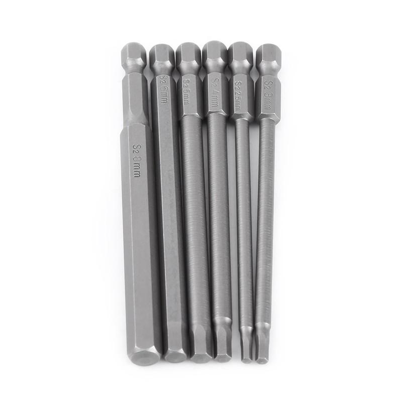 6pcs 100mm Magnetic Hex Shank Screwdriver Drill Bit Set HEX