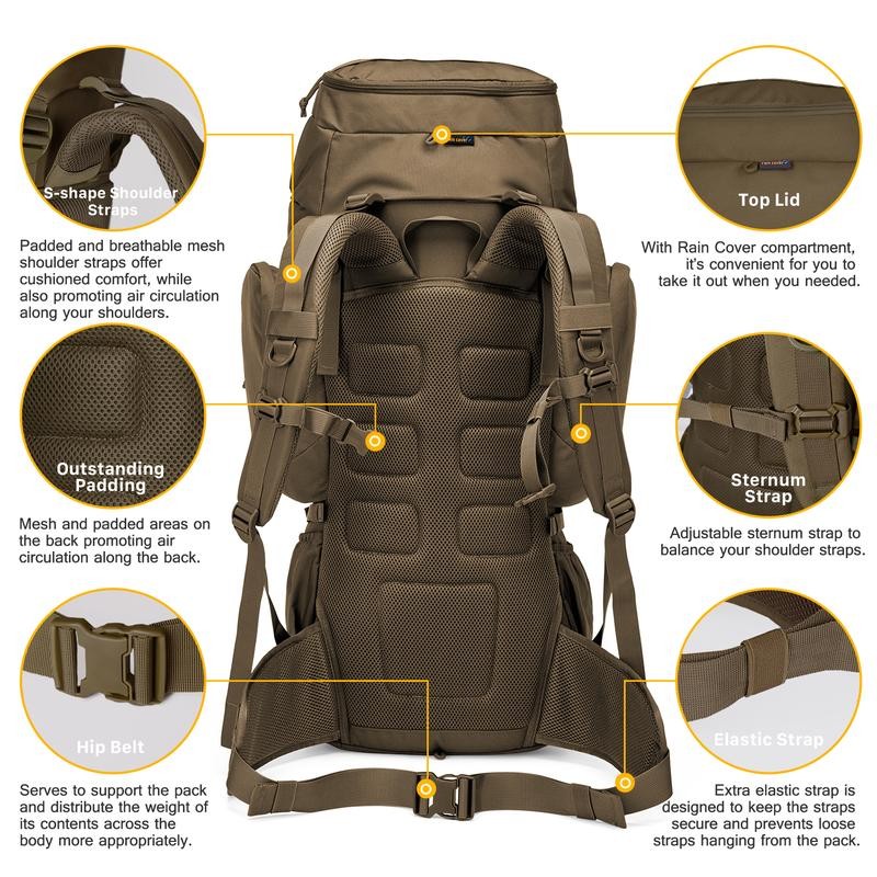 Mardingtop 60L Military Tactical Backpack Hiking Travel Backpack for 3