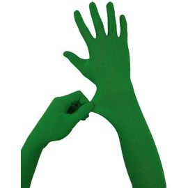 Howriis Unisex Adult 18" Spandex Full Finger Gloves Stretchy Long Gloves for Costume Party, Lavender, One Size