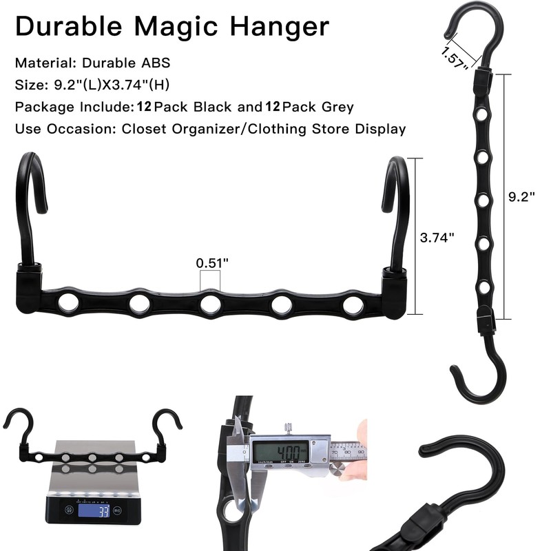 24 Pack Closet Organizers and Storage, Stronger Space Saving Hangers