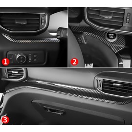 KELEIMAI Car Accessories Fit for Ford Explorer 2020 2021 2022 2023 2024 Interior Middle Console Dashboard Strip Trim Cover (Carbon Fiber Style) ABS 3 PCS